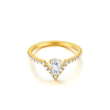 Vika Ring with Clear Swarovski Crystals Gold Plated