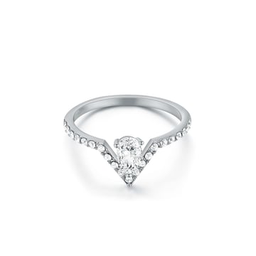 Vika Ring with Clear Swarovski Crystals Rhodium Plated