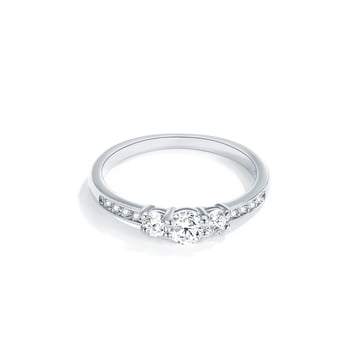 Attract Trilogy Brilliance Ring with Clear Cubic Zirconia Rhodium Plated
