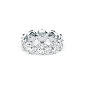 Angelic Band Ring Clear Crystals Rhodium Plated