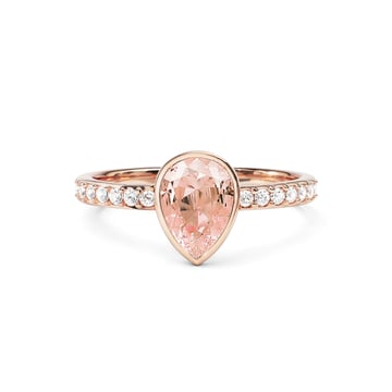 Solitaire Petite Teardrop Ring with Vintage Rose Crystals Rose Gold Plated