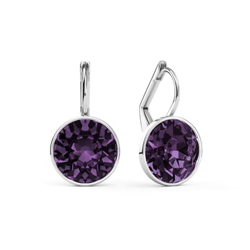 Bella Earrings with 4 Carat Iris Crystals Rhodium Plated