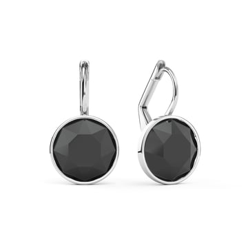 Bella Earrings with 4 Carat Jet Hematite Crystals Rhodium Plated