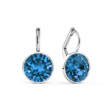 Bella Earrings with 4 Carat Sapphire Crystals Rhodium Plated