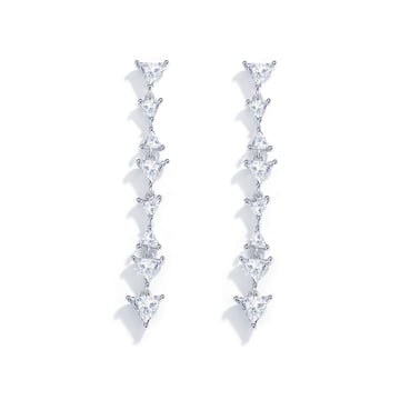 Triangle Clear Cubic Zirconia Drop Earrings