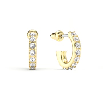 Eternity 11mm Mix Hoop Carrier Earrings with Clear Crystals Gold Plated