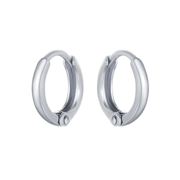 Minimal Mix Hoop Carrier Earring Rhodium Plated