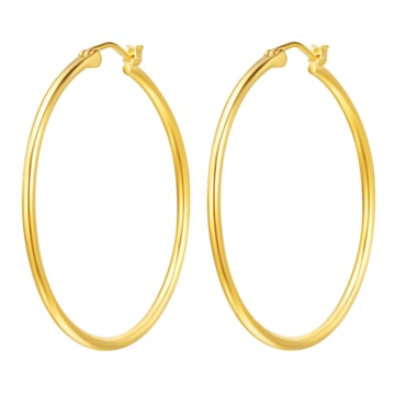Minimal Mix Carrier Hoop Earrings 39mm Gold Plated
