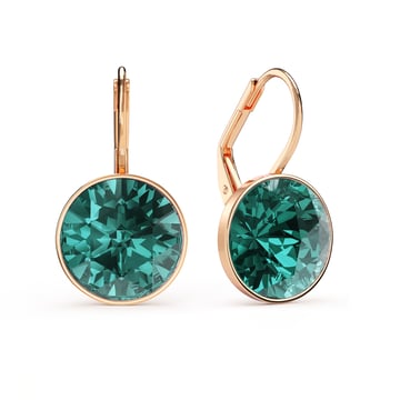 Bella Earrings 6 Carat Drop Earrings Blue Zircon Crystals Rose Gold Plated