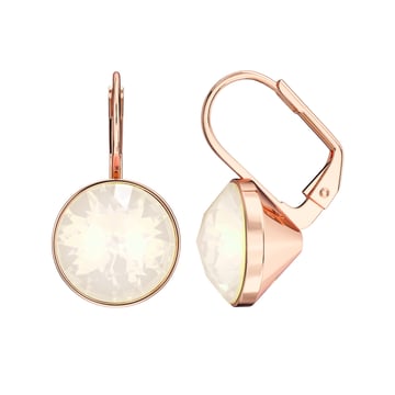 Bella Earrings 6 Carat Drop Earrings White Opal Crystals Rose Gold Plated