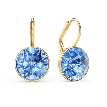 Bella Earrings 6 Carat Drop Earrings Light Sapphire Crystals Gold Plated