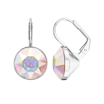 Bella Earrings 6 Carat Drop Earrings Crystal Aurore Boreale Crystals Rhodium Plated