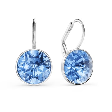 Bella Earrings 6 Carat Drop Earrings Light Sapphire Crystals Rhodium Plated