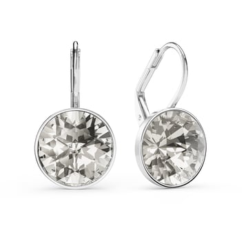 Bella Earrings 6 Carat Drop Earrings Crystal Silver Shade Crystals Rhodium Plated