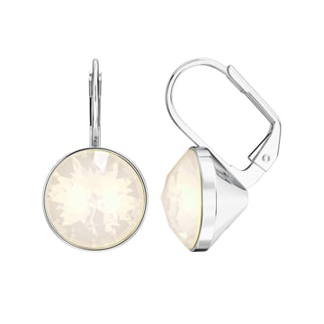 Bella Earrings 6 Carat Drop Earrings White Opal Crystals Rhodium Plated