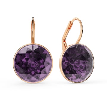 Bella Earrings 10 Carat Drop Earrings Iris Crystals Rose Gold Plated