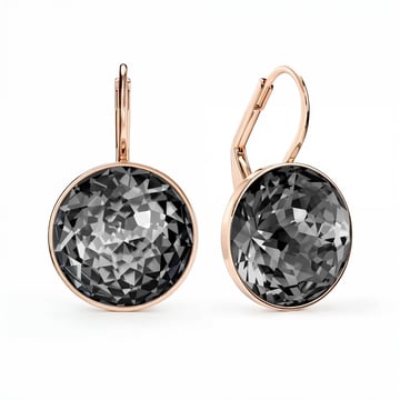 Bella Earrings 10 Carat Drop Earrings Crystal Silver Night Crystals Rose Gold Plated