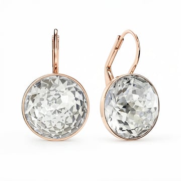 Bella Earrings 10 Carat Drop Earrings Crystal Silver Shade Crystals Rose Gold Plated