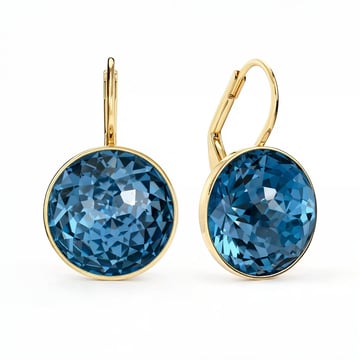 Bella Earrings 10 Carat Drop Earrings Montana Crystals Gold Plated
