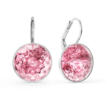 Bella Earrings 10 Carat Drop Earrings Light Rose Crystals Rhodium Plated