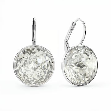Bella Earrings 10 Carat Drop Earrings Crystal Silver Shade Crystals Rhodium Plated