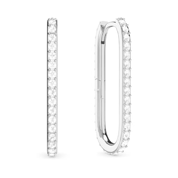 Grand Mix Carrier Earrings 31mm Clear Rhodium Plated