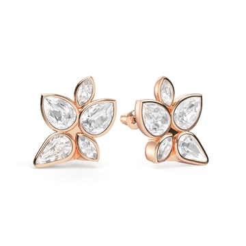 Edna Drop Mix Carrier Earrings Clear Rose Gold Plated