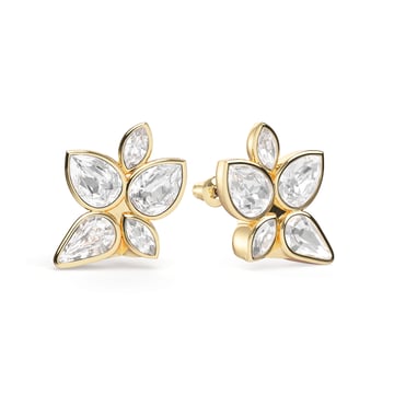 Edna Drop Mix Carrier Earrings Clear Gold Plated