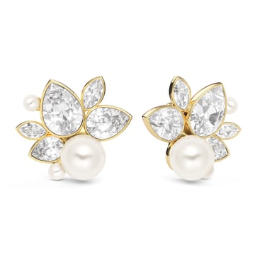 Chloe Mix Statement Carrier Earrings Clear Gold Plated