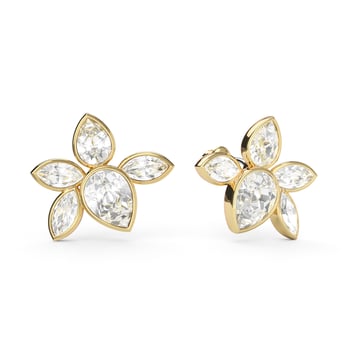Selia Mix Statement Carrier Earrings Clear Gold Plated