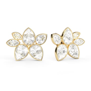 Robyn Mix Drop Carrier Earrings Clear Gold Plated