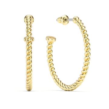 Rope Coil 26mm Mix Hoop Earrings Gold Plated