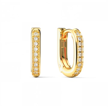 Eternity 12mm Mix Hoop Earrings with Clear Crystals Gold Plated
