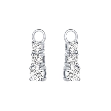 Attract Trilogy Cubic Zirconia Mix Hoop Earring Charms