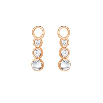 Attract Trilogy Mix Hoop Earring Charms with Swarovski Crystals Rose Gold Plated