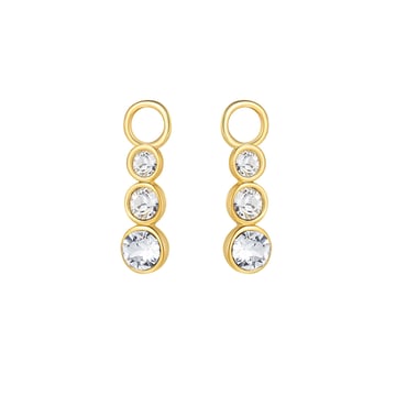 Attract Trilogy Mix Hoop Earring Charms with Swarovski Crystals Gold Plated