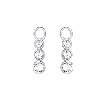 Attract Trilogy Mix Hoop Earring Charms with Swarovski Crystals Rhodium Plated