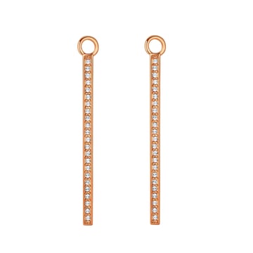Vi Drop Bar Mix Hoop Earring Charms made with Clear Swarovski Crystals Rose Gold Plated