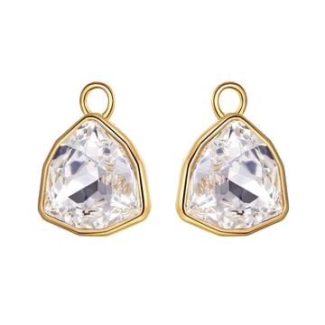 Trillion Statement Mix Hoop Earring Charms made with Clear Swarovski Crystals Gold Plated