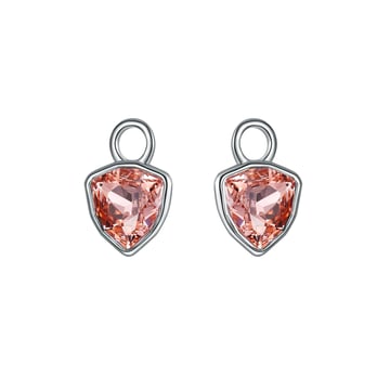 Trillion Mini Mix Charms with Vintage Rose Swarovski Crystal Rhodium Plated