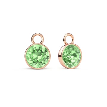 Bella 2 Carat Mix Charms with Peridot Swarovski Crystals Rose Gold Plated