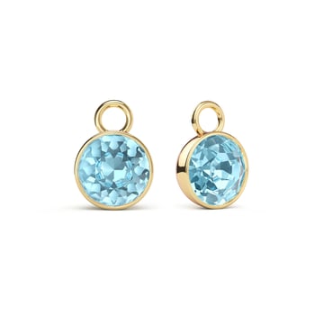 Bella 2 Carat Mix Charms with Aquamarine Swarovski Crystals Gold Plated