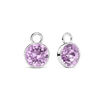 Bella 2 Carat Mix Charms with Violet Swarovski Crystals Rhodium Plated