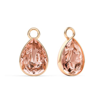 Statement Teardrop Mix Charms with Vintage Rose Swarovski Crystals Rose Gold Plated