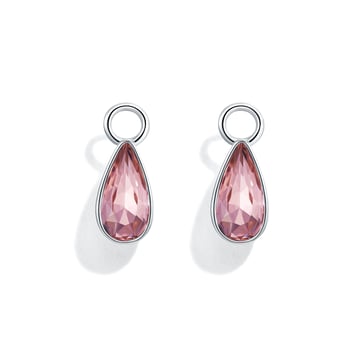 Raindrop Mix Charms with Swarovski Rhodium Plated Vintage Rose