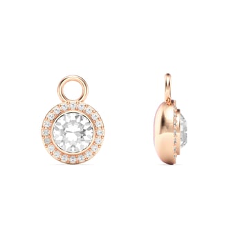 Angelic Circle Mix Charms Clear Crystals Rose Gold Plated