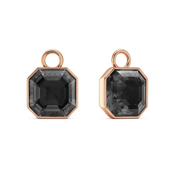 Asscher Mix Charms with Crystal Silver Night Crystals Rose Gold Plated