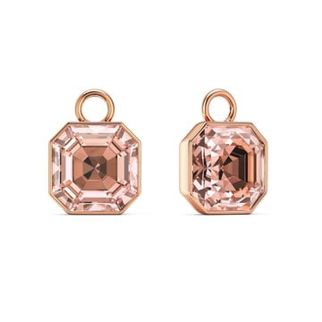 Asscher Mix Charms with Vintage Rose Crystals Rose Gold Plated