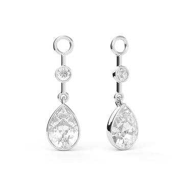 Helena Drop Mix Charms Clear Rhodium Plated