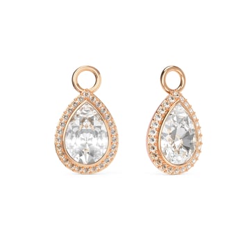 Angelic Teardrop Drop Mix Charms Clear Rose Gold Plated